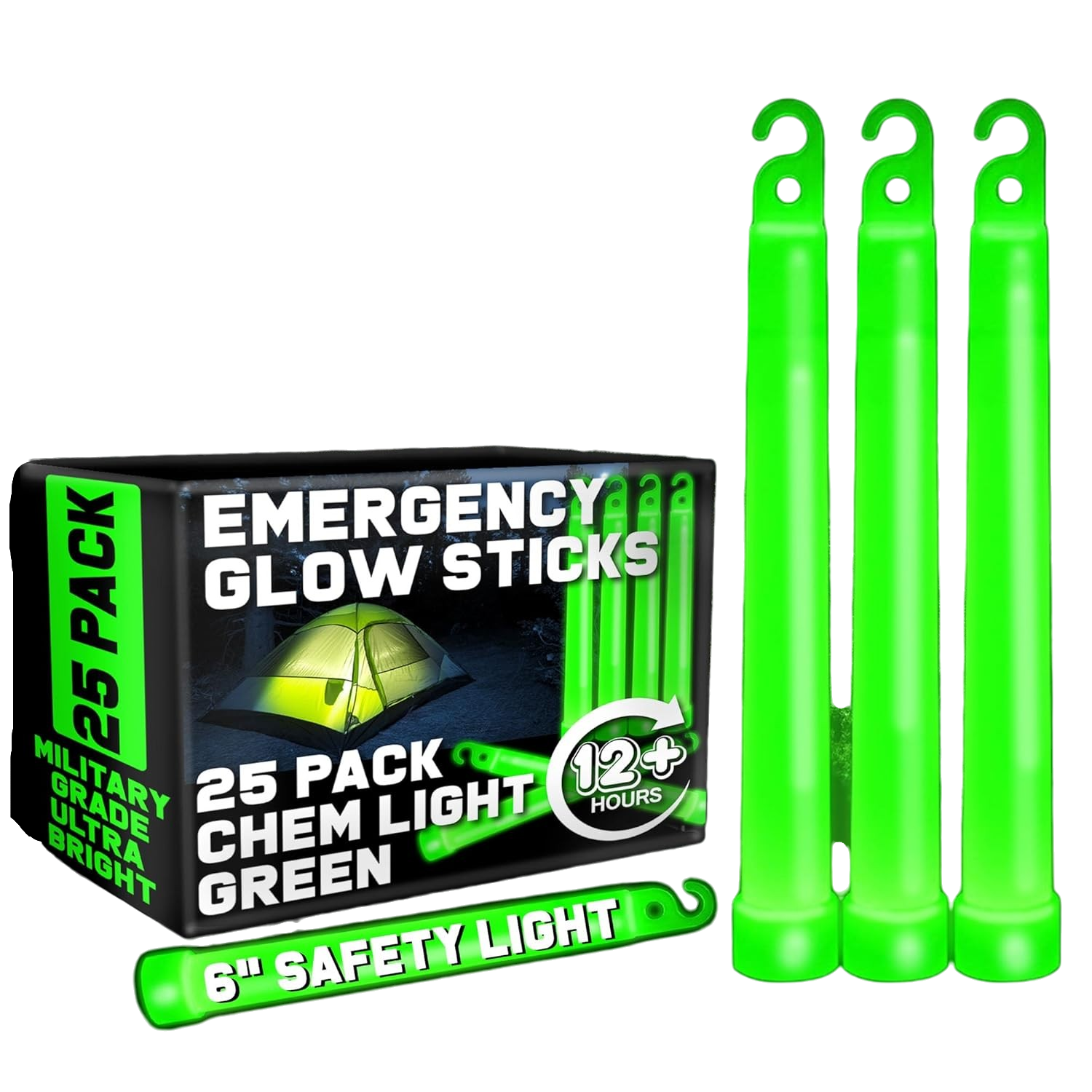 Ultra Bright Green Glow Sticks Emergency Chem Lights by PartySticks
