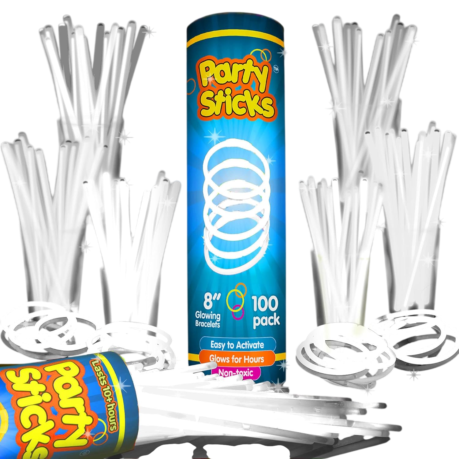 PartySticks Glow Sticks Supplies 100 Pack